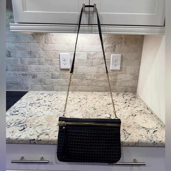 MMS Design Studio EUC Black Woven Leather Crossbody - Picture 3 of 6